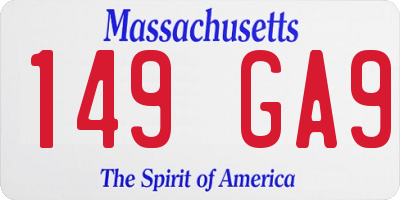 MA license plate 149GA9