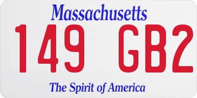 MA license plate 149GB2