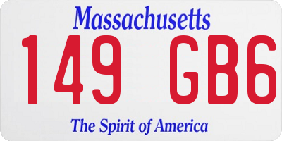 MA license plate 149GB6