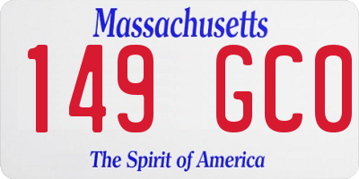 MA license plate 149GC0