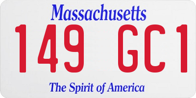 MA license plate 149GC1