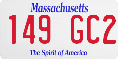 MA license plate 149GC2