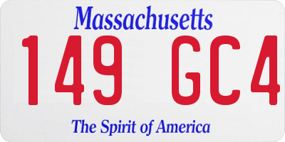 MA license plate 149GC4