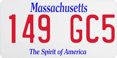 MA license plate 149GC5