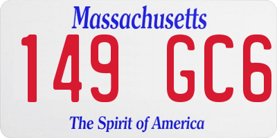 MA license plate 149GC6