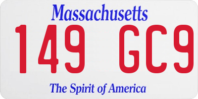 MA license plate 149GC9