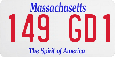 MA license plate 149GD1