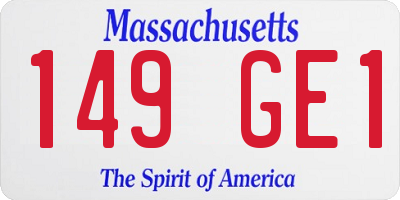 MA license plate 149GE1