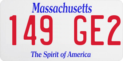 MA license plate 149GE2