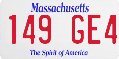 MA license plate 149GE4