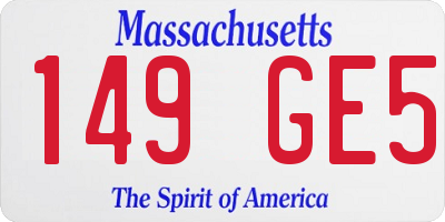 MA license plate 149GE5