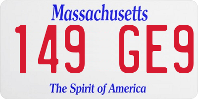 MA license plate 149GE9