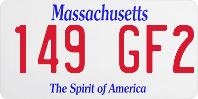 MA license plate 149GF2