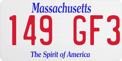MA license plate 149GF3