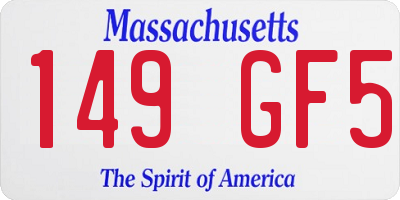 MA license plate 149GF5