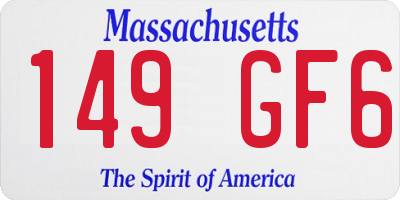 MA license plate 149GF6