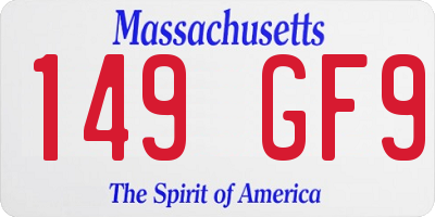 MA license plate 149GF9