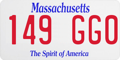 MA license plate 149GG0