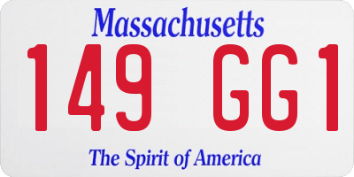 MA license plate 149GG1