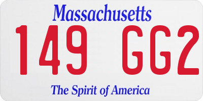 MA license plate 149GG2