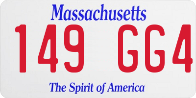 MA license plate 149GG4