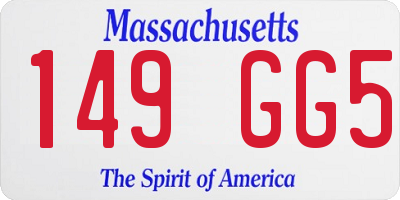 MA license plate 149GG5
