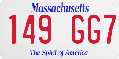 MA license plate 149GG7