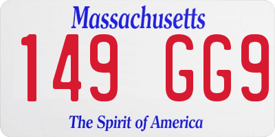 MA license plate 149GG9