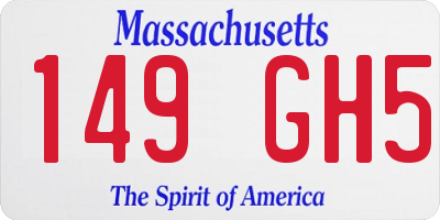 MA license plate 149GH5