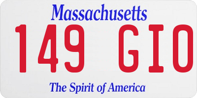 MA license plate 149GI0