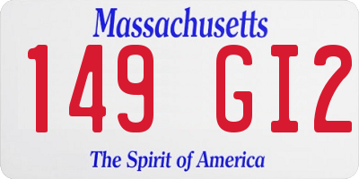 MA license plate 149GI2