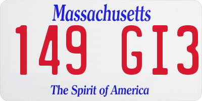 MA license plate 149GI3