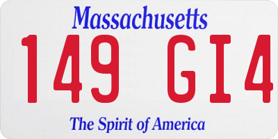 MA license plate 149GI4