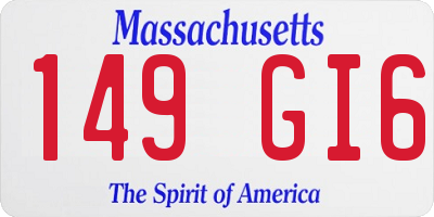MA license plate 149GI6