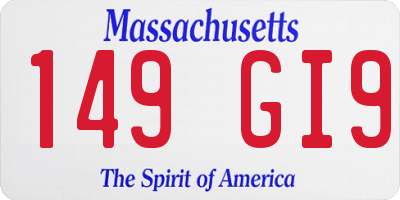 MA license plate 149GI9