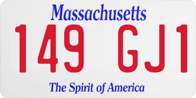 MA license plate 149GJ1