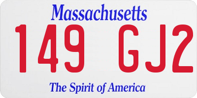 MA license plate 149GJ2