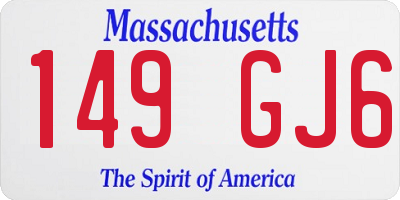 MA license plate 149GJ6