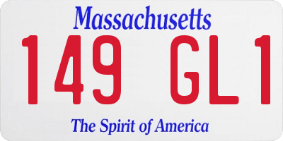 MA license plate 149GL1