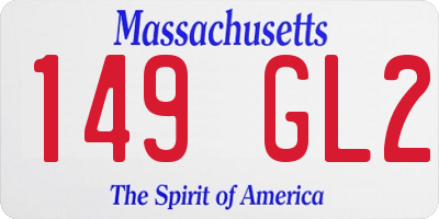MA license plate 149GL2