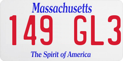 MA license plate 149GL3