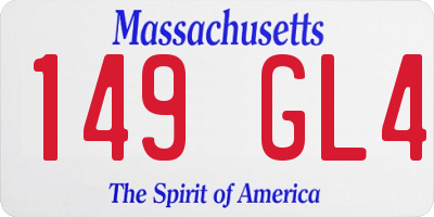 MA license plate 149GL4