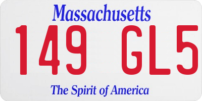 MA license plate 149GL5
