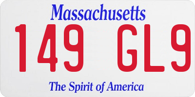 MA license plate 149GL9