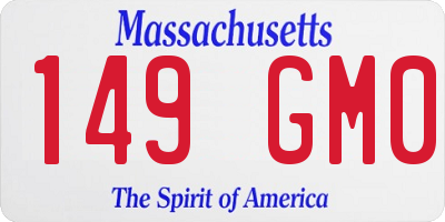 MA license plate 149GM0