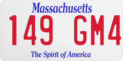 MA license plate 149GM4