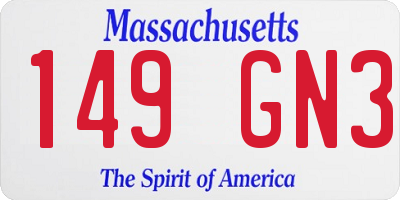 MA license plate 149GN3