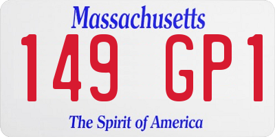 MA license plate 149GP1