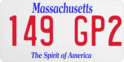 MA license plate 149GP2
