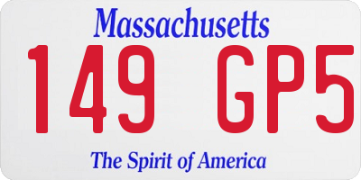 MA license plate 149GP5